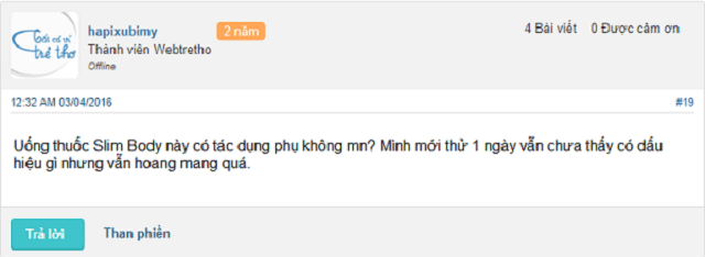 Feedback của khách hàng chia sẻ trên webtretho