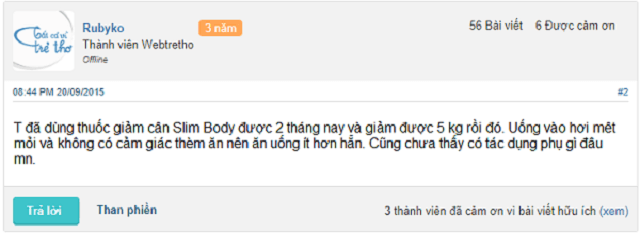 Feedback của khách hàng chia sẻ trên webtretho