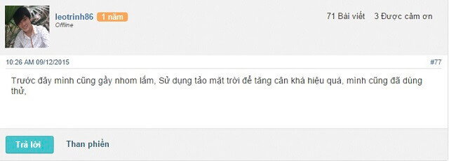 Review đánh giá từ người dùng sản phẩm tảo mặt trời Spirulina Gold Plus