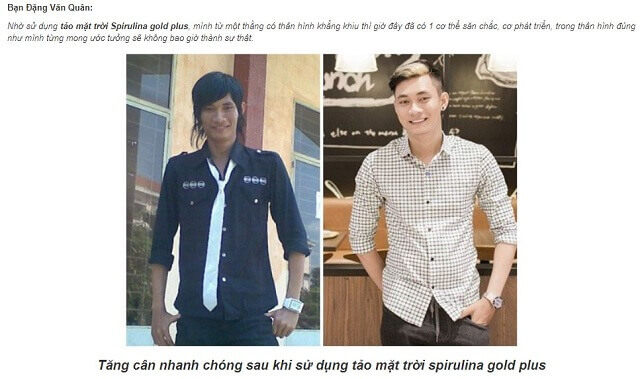 Review đánh giá từ người dùng sản phẩm tảo mặt trời Spirulina Gold Plus