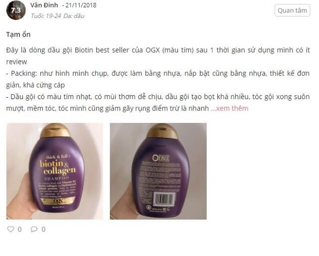Review đánh giá của khách hàng trên Sheis