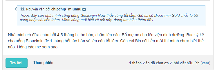 BIO ACIMIN ĐÁNH GIÁ