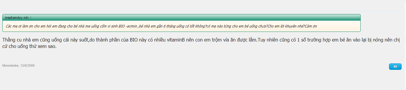 BIO ACIMIN ĐÁNH GIÁ