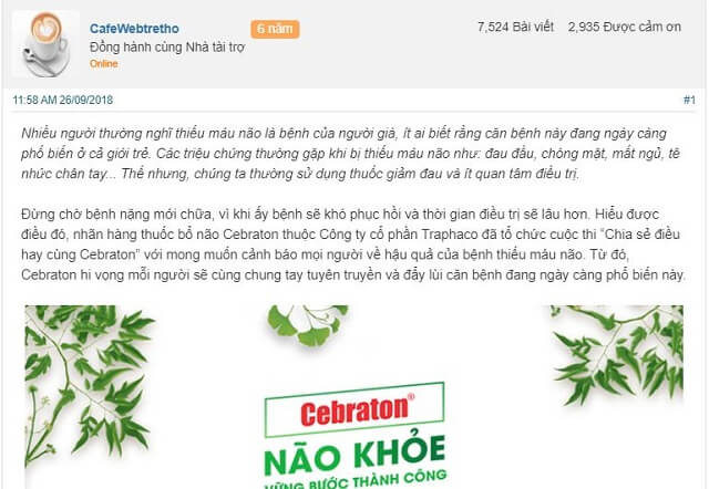 Đánh giá thuốc Cebraton