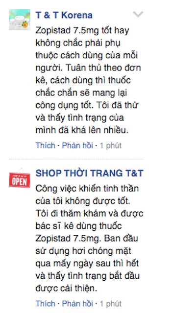 ĐÁNH GIÁ THUỐC ZOPISTAD 7.5MG