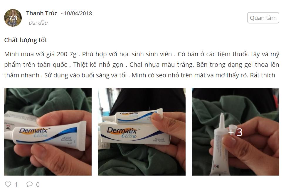 DERMATIX ULTRA TRỊ THÂM REVIEW