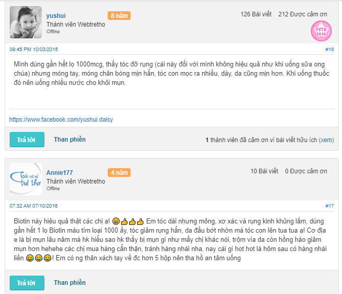 THUỐC MỌC TÓC BIOTIN REVIEW