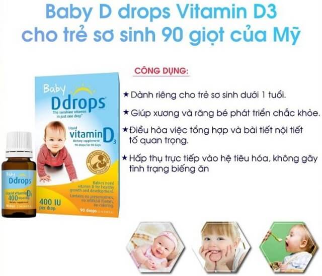 Công dụng Vitamin D3 Drop