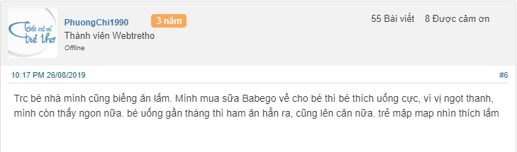 Review sữa Babego trên các web diễn đàn mẹ và bé
