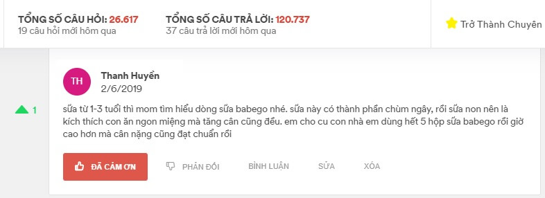 Sự thật Tất tần tật về Sữa tăng cân Babego: Có tốt không? Thành phần, công dụng, cách dùng, đánh giá, nơi mua.... Review sữa Babego trên các web diễn đàn mẹ và bé