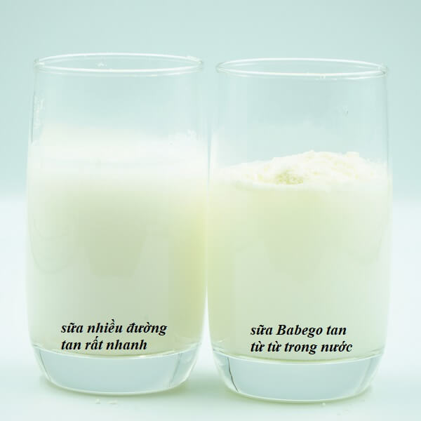 Sự thật Tất tần tật về Sữa tăng cân Babego: Có tốt không? Thành phần, công dụng, cách dùng, đánh giá, nơi mua.... Độ tan của sữa