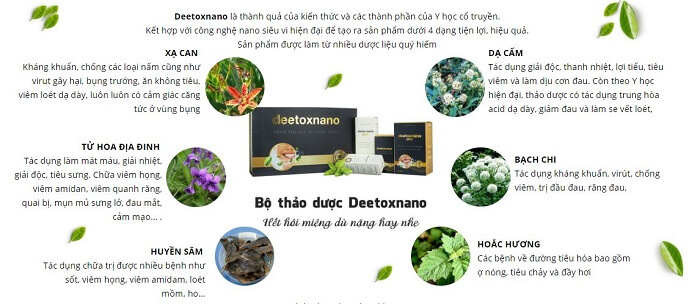 Thành phần Deetox Nano