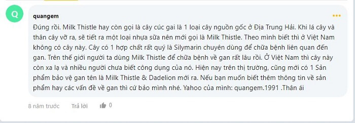 Đánh giá Milk Thistle