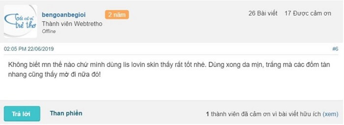 Lis Lovin Skin review webtretho