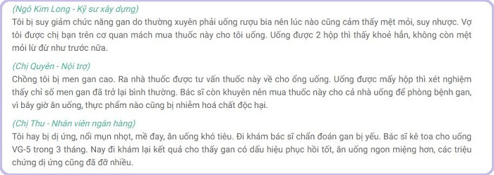 Review thuốc VG5