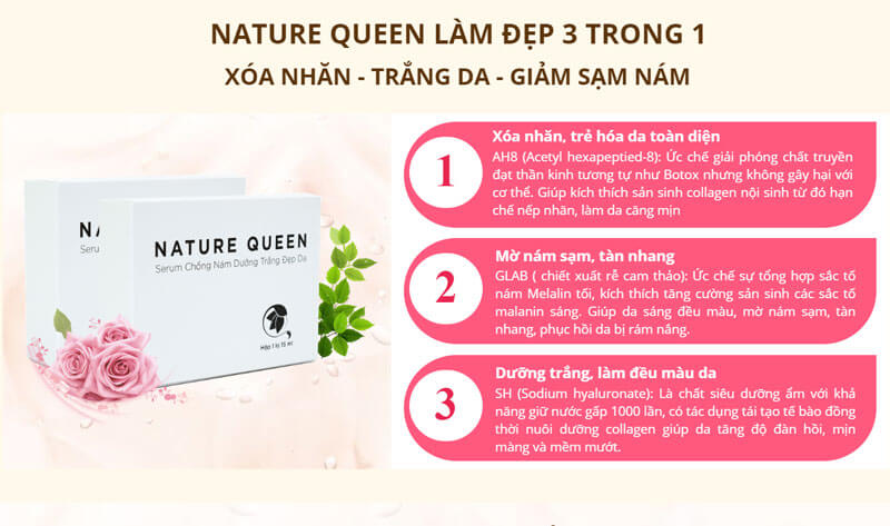 Tác dụng làm đẹp 3 trong 1 của Nature Queen serum